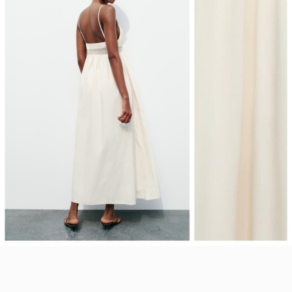 Zara Poplin Midi Dress in Size Medium - Picture 4 of 8